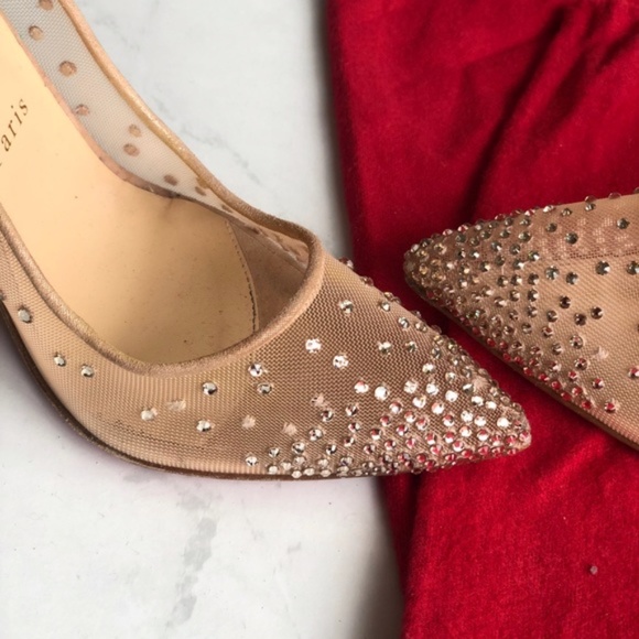 CHRISTIAN LOUBOUTIN,FOLLIES STRASS 100 MESH PUMPS - Picture 4 of 8